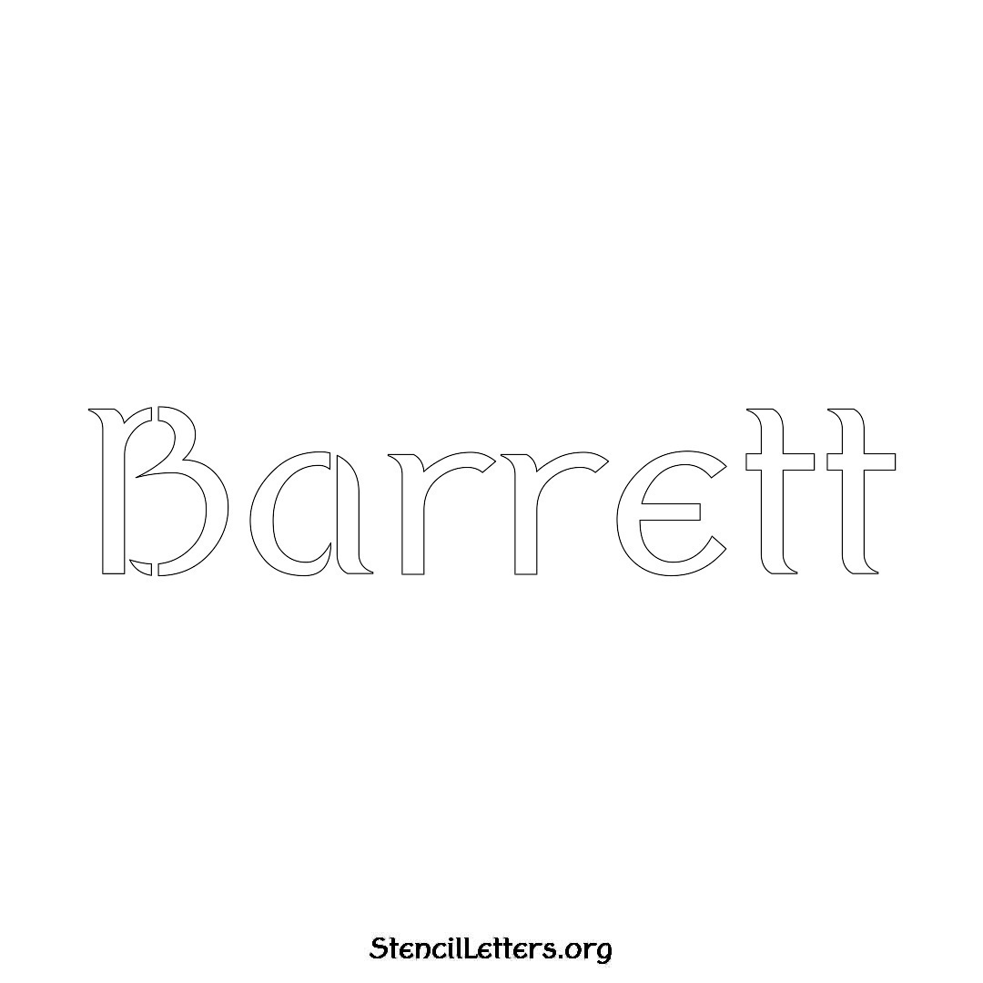 Barrett name stencil in Ancient Lettering