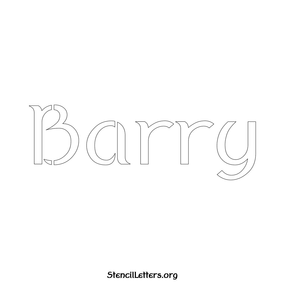 Barry name stencil in Ancient Lettering