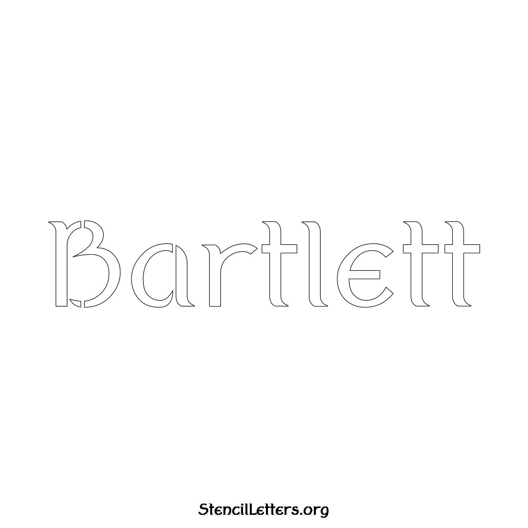Bartlett name stencil in Ancient Lettering