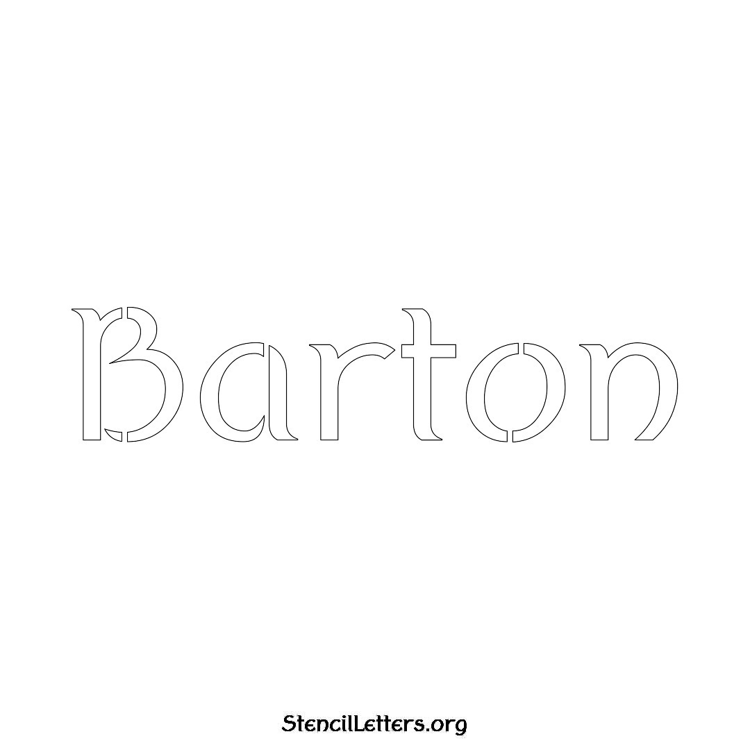 Barton name stencil in Ancient Lettering