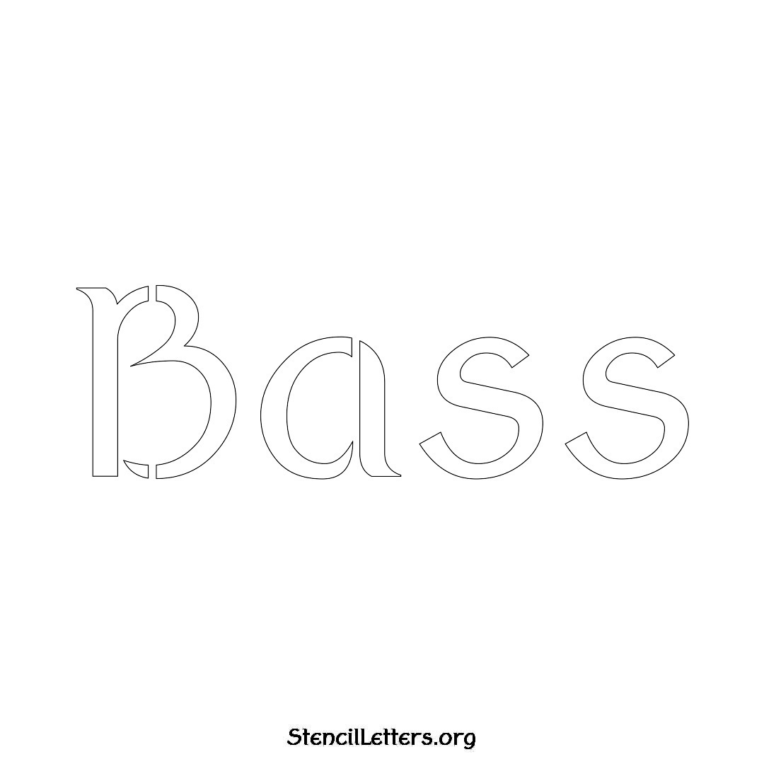 Bass name stencil in Ancient Lettering