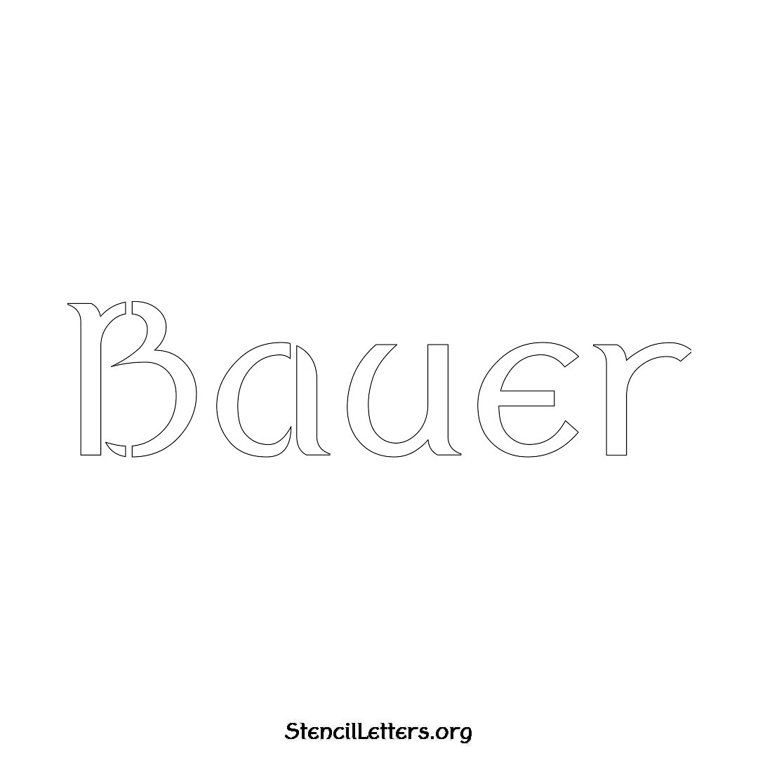 Bauer name stencil in Ancient Lettering