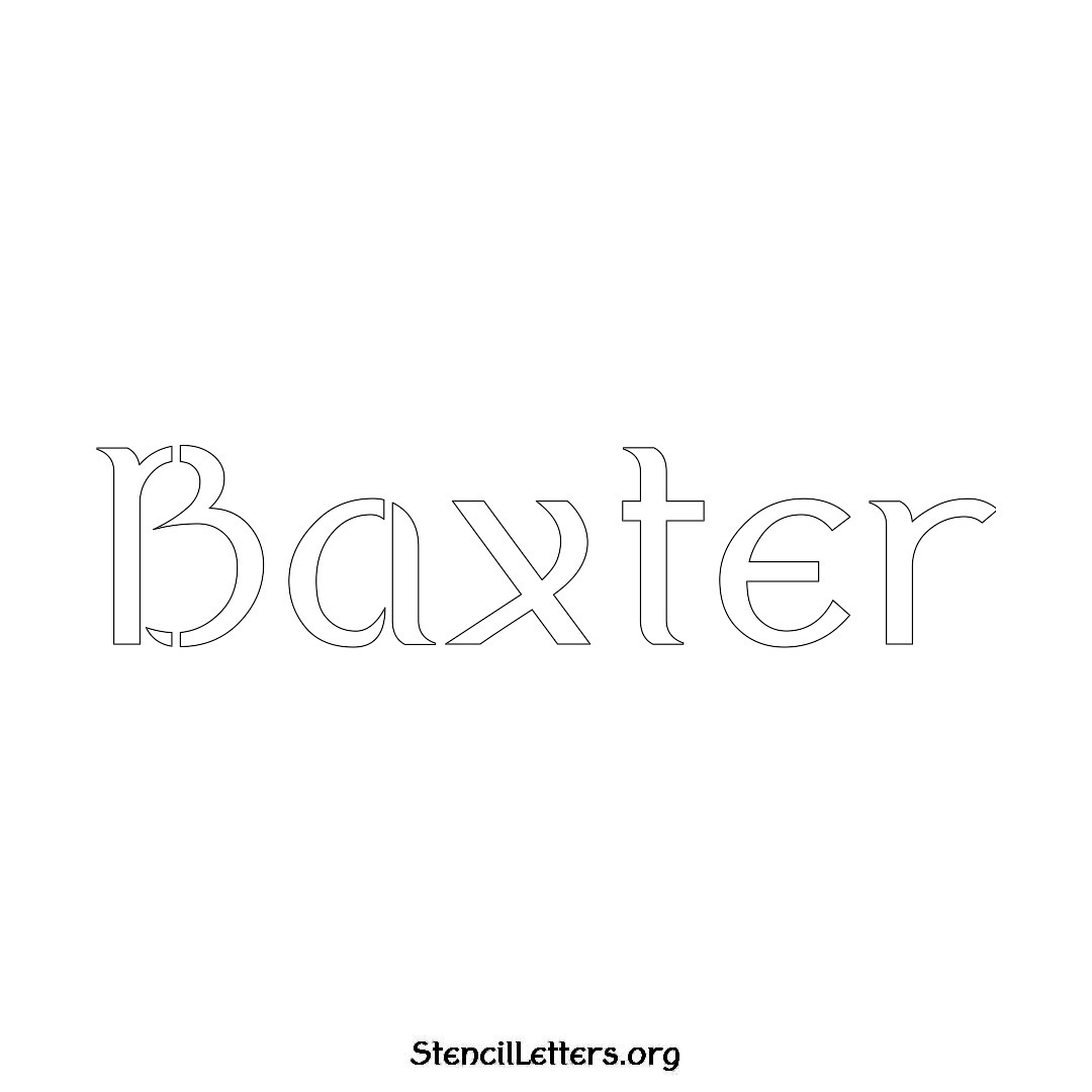 Baxter name stencil in Ancient Lettering