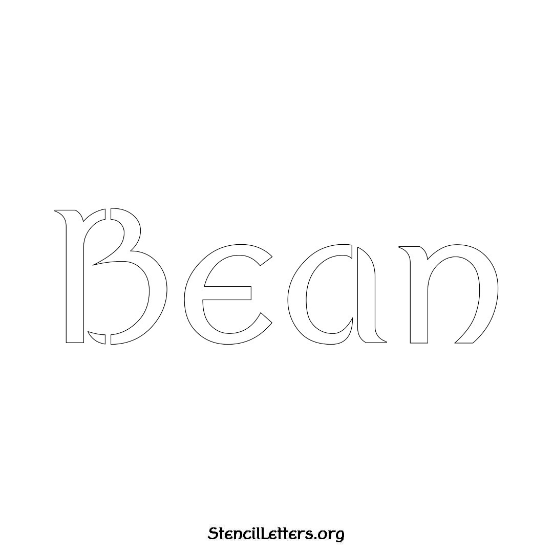 Bean name stencil in Ancient Lettering