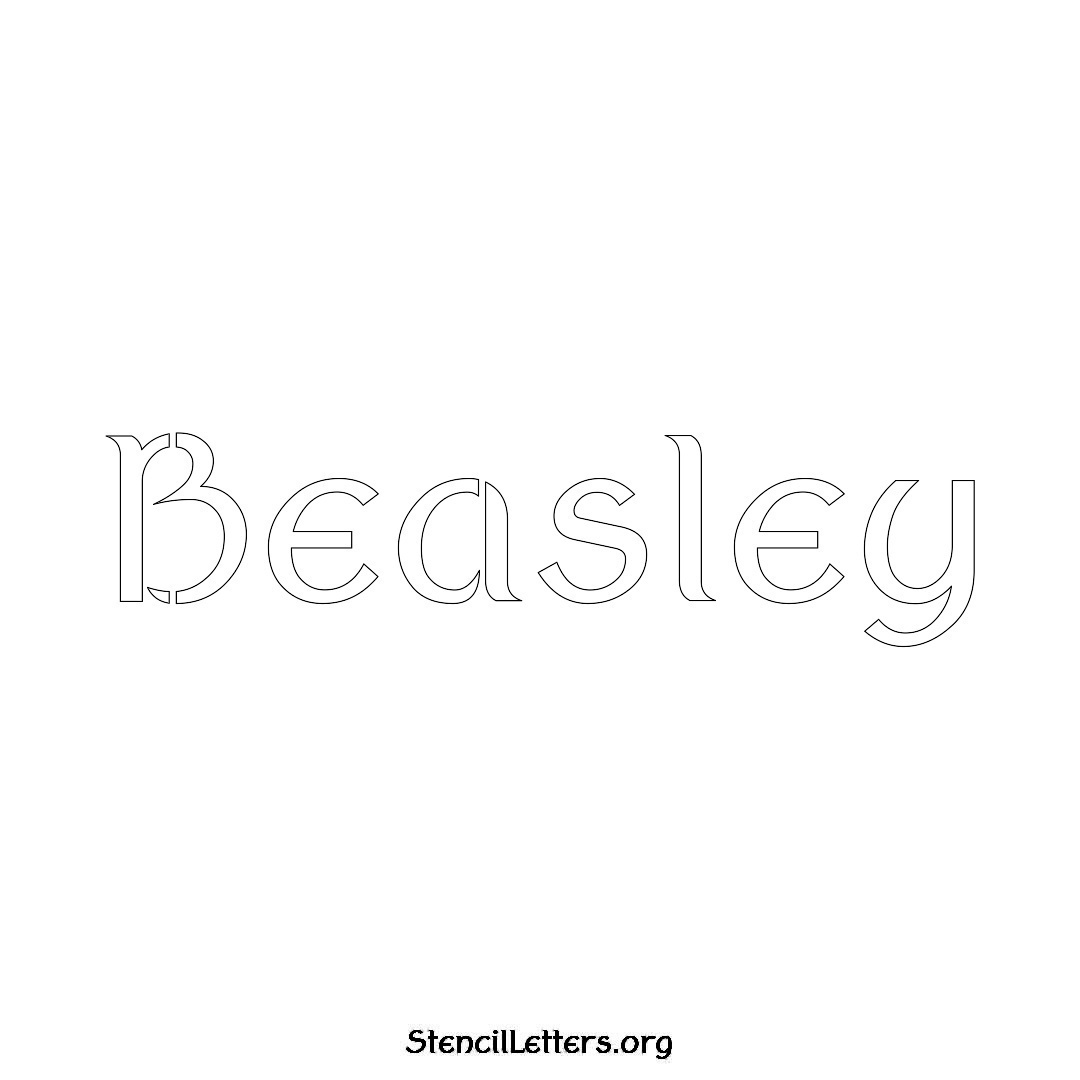 Beasley name stencil in Ancient Lettering