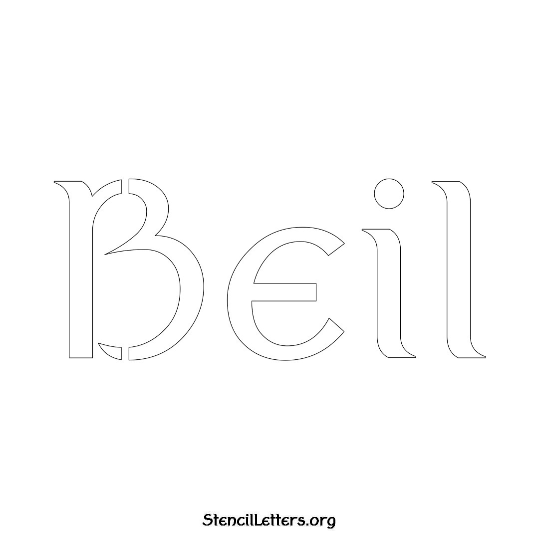 Beil name stencil in Ancient Lettering