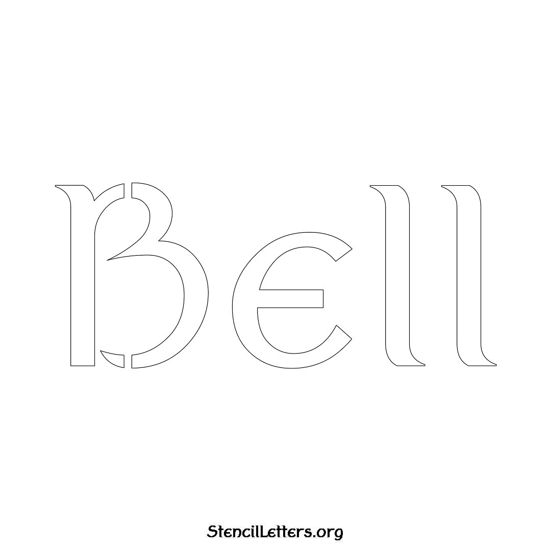 Bell name stencil in Ancient Lettering