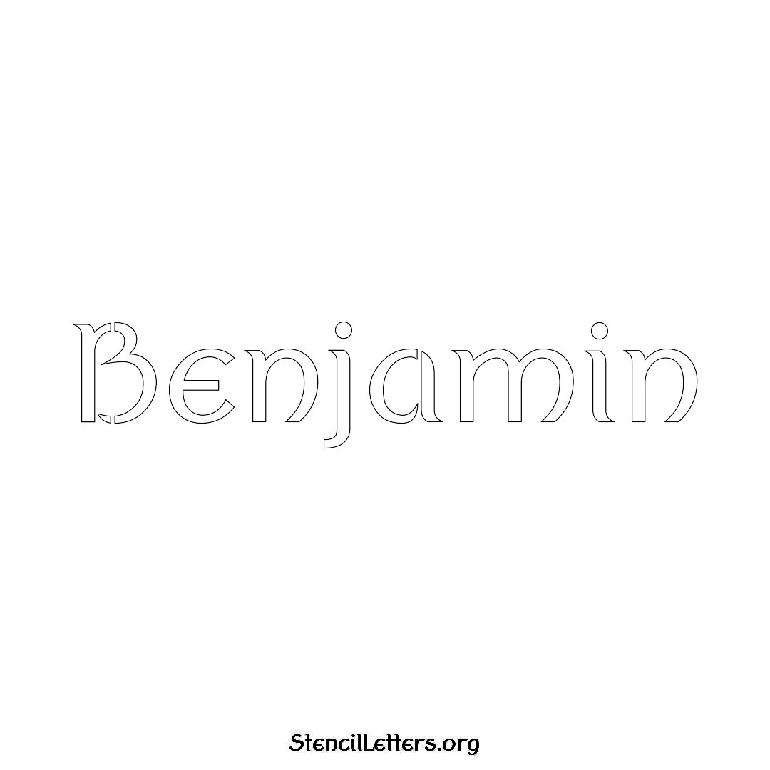 Benjamin name stencil in Ancient Lettering