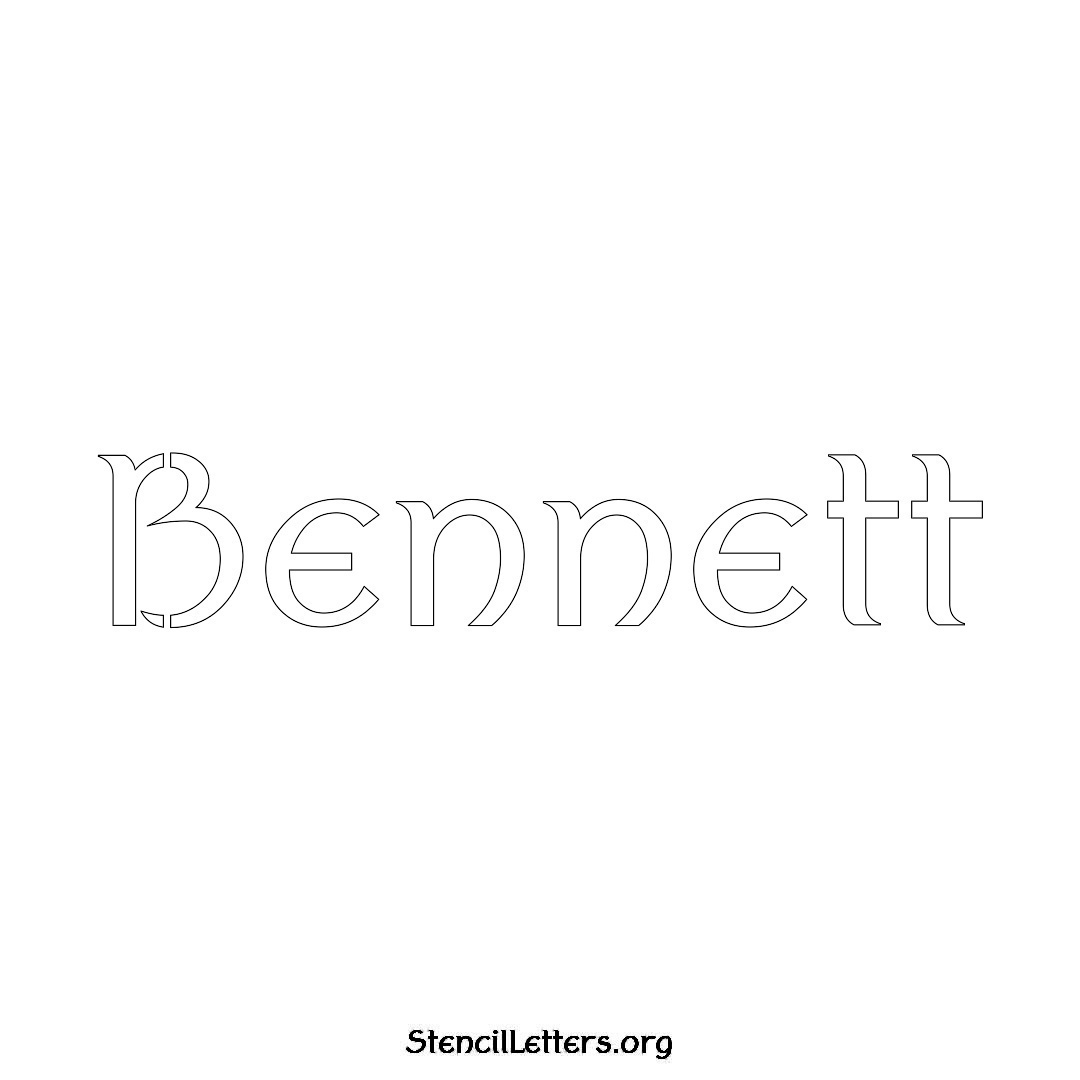 Bennett name stencil in Ancient Lettering