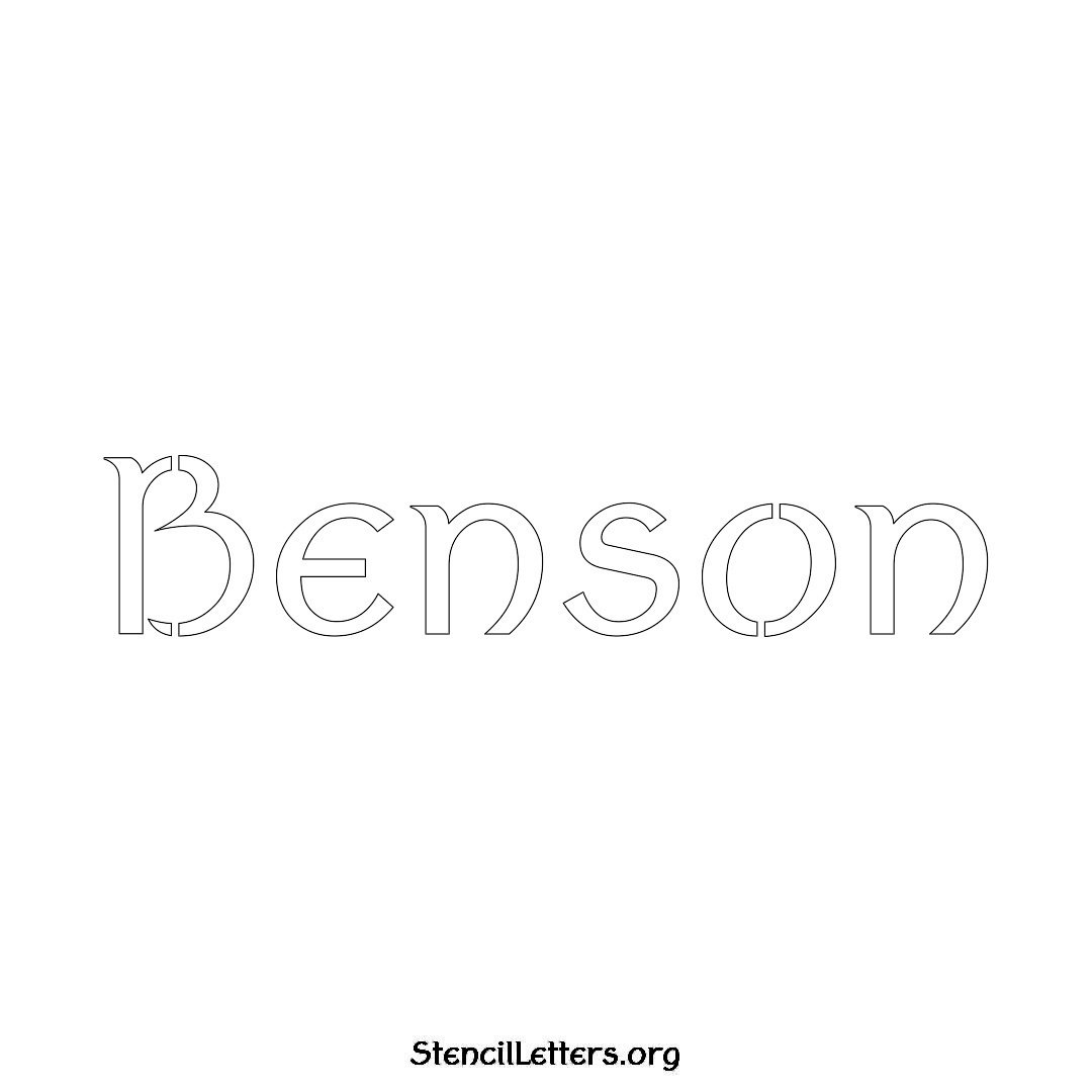 Benson name stencil in Ancient Lettering