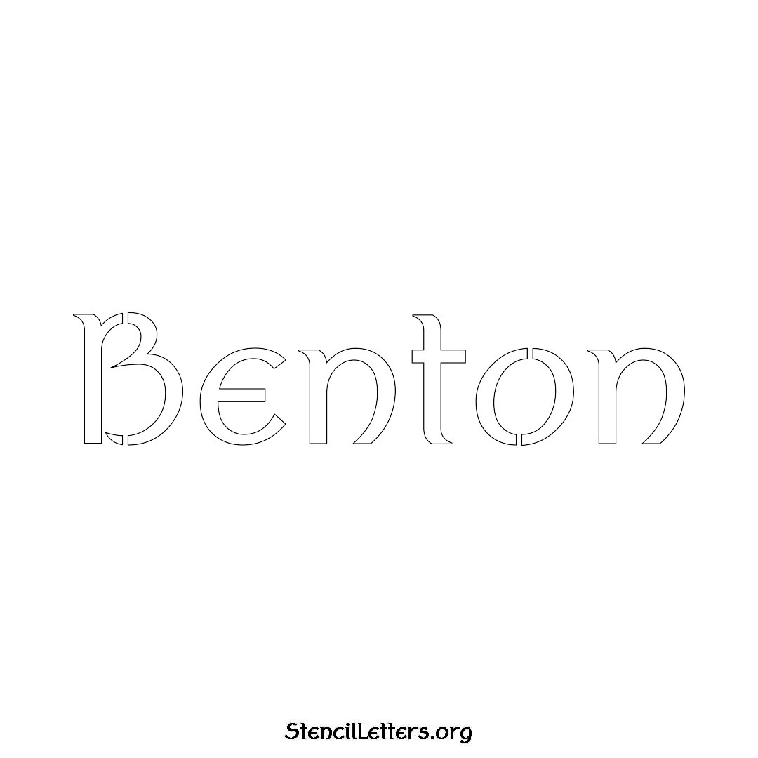 Benton name stencil in Ancient Lettering