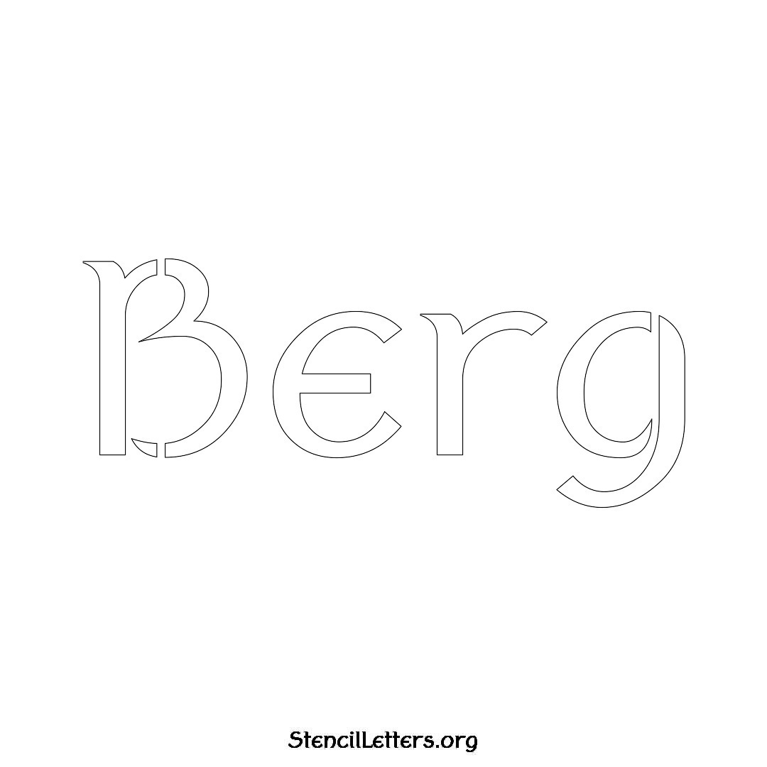 Berg name stencil in Ancient Lettering