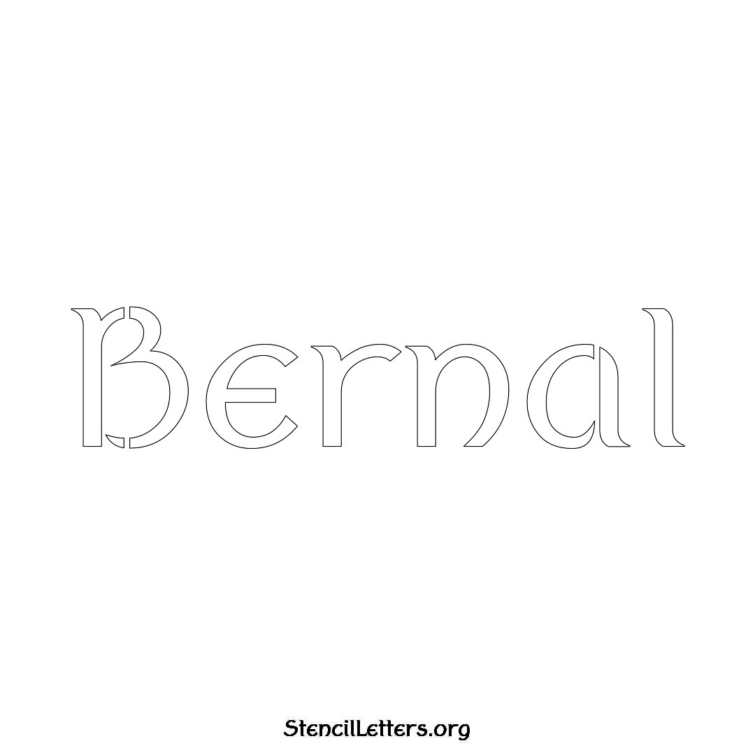 Bernal name stencil in Ancient Lettering