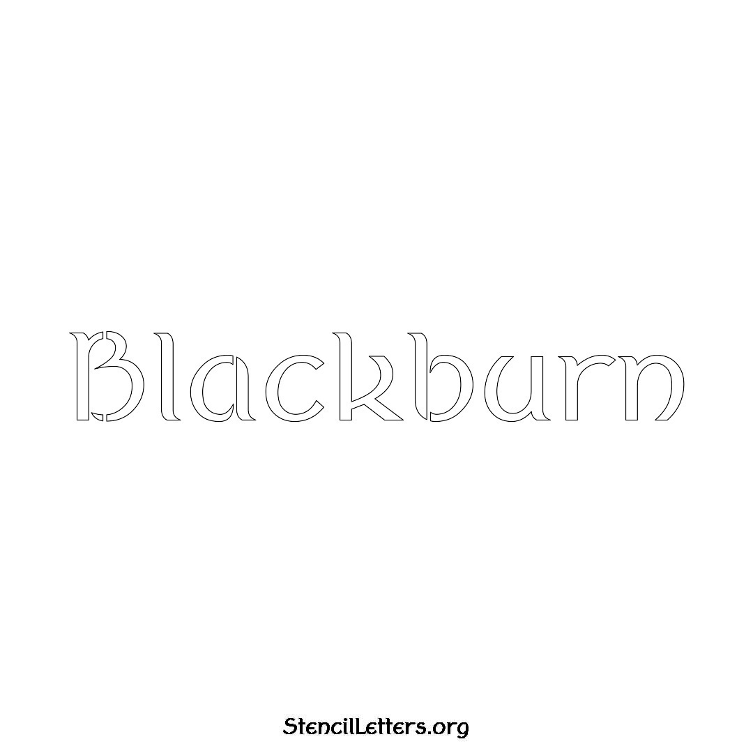 Blackburn name stencil in Ancient Lettering