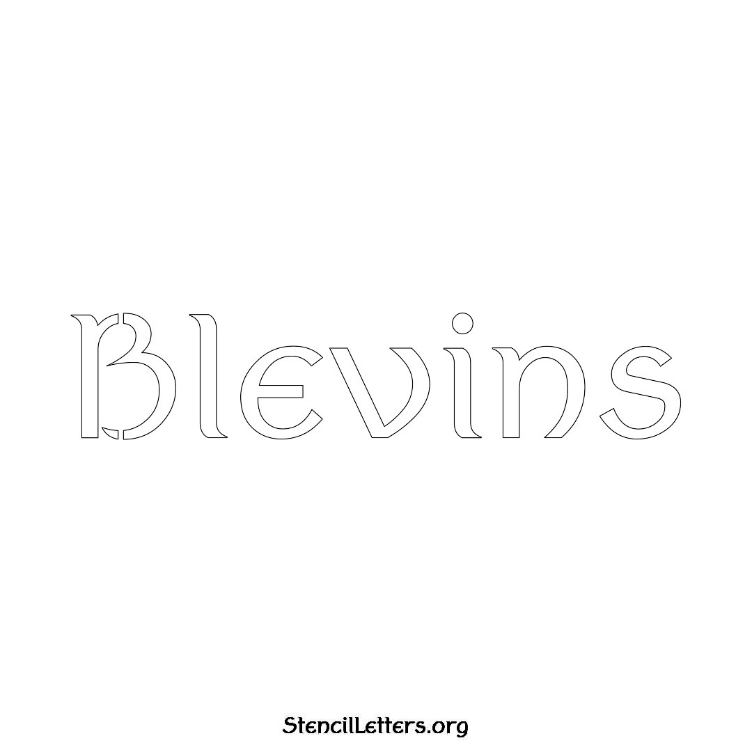 Blevins name stencil in Ancient Lettering