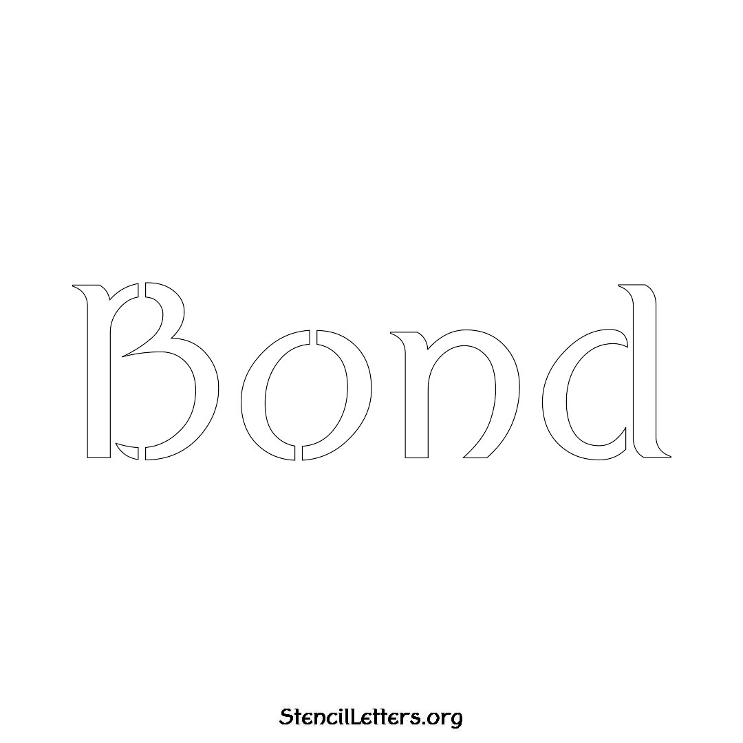 Bond name stencil in Ancient Lettering