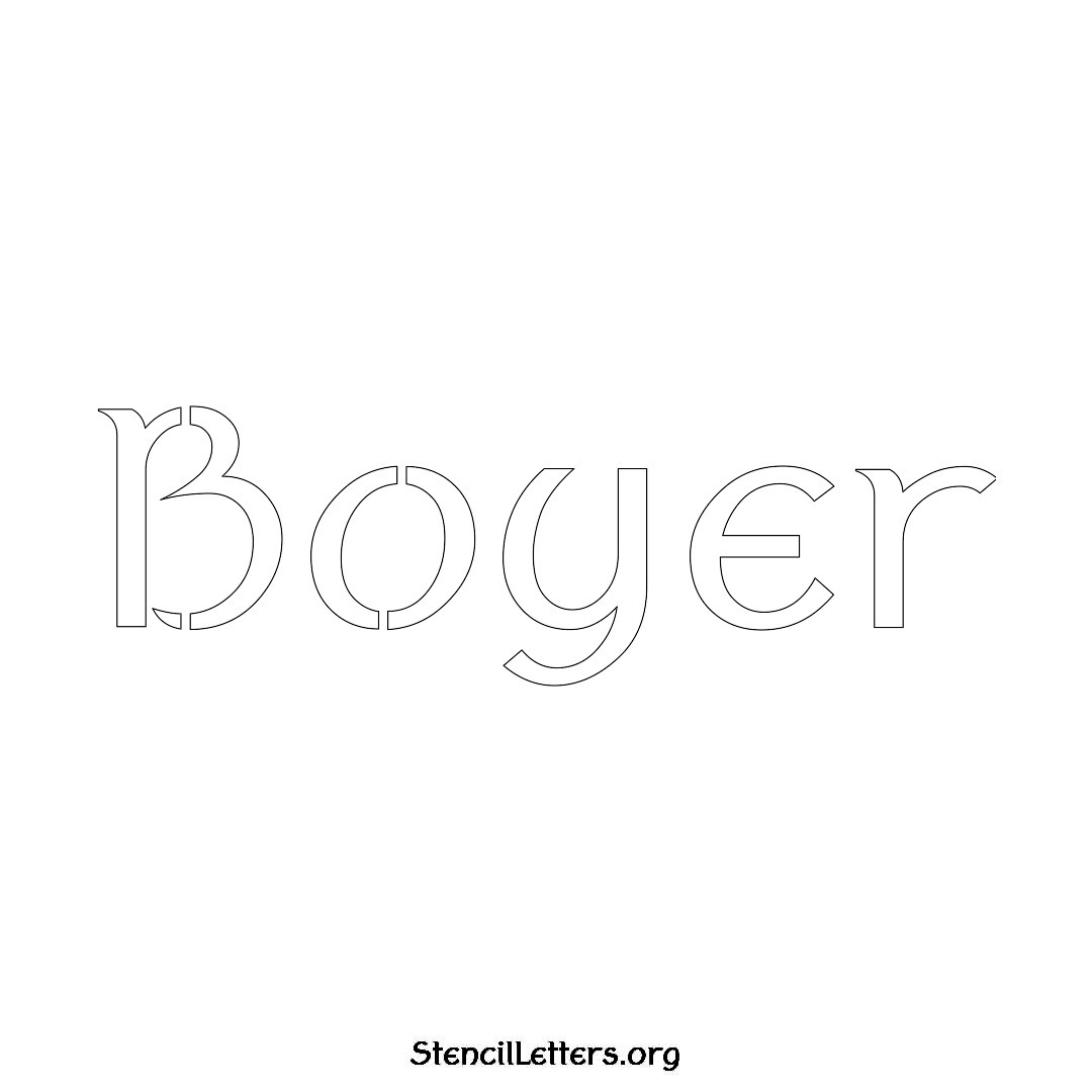 Boyer name stencil in Ancient Lettering