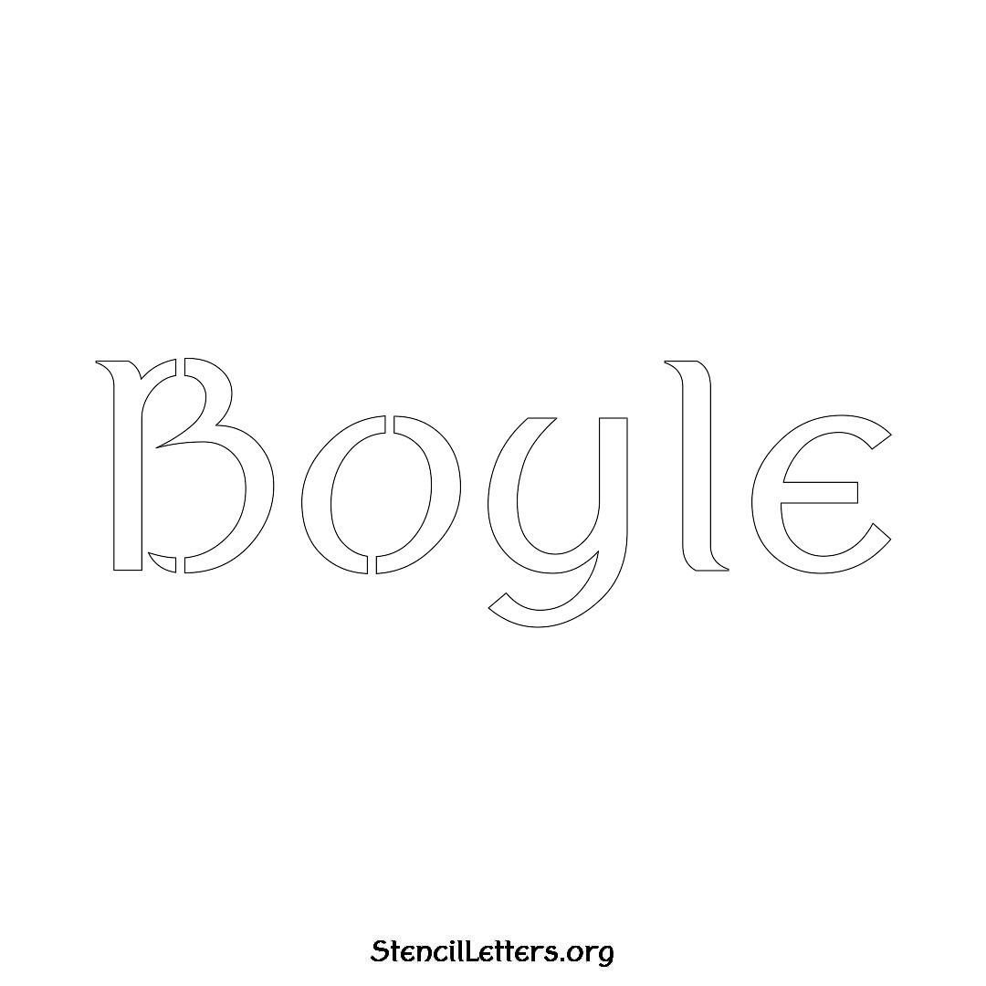 Boyle name stencil in Ancient Lettering