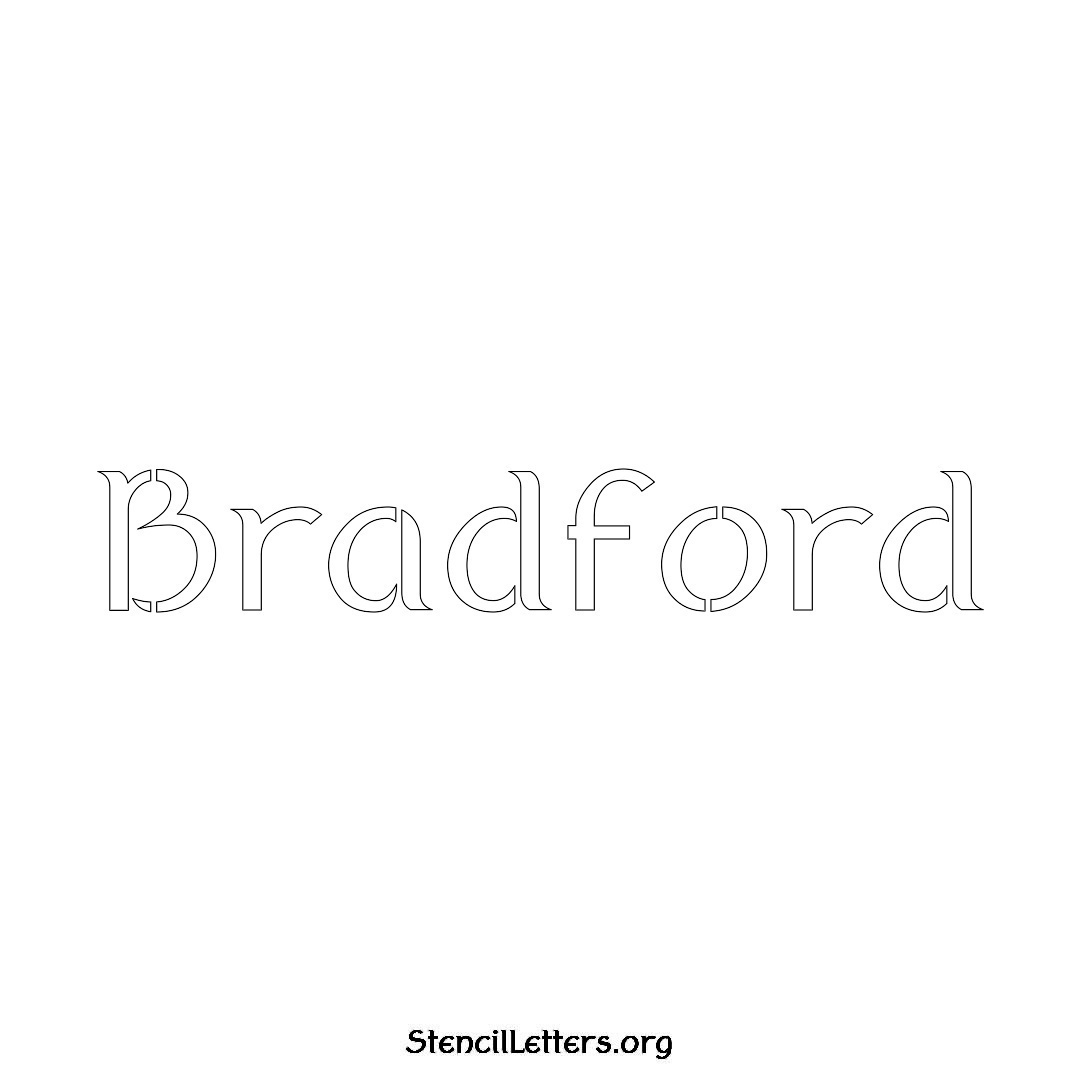 Bradford name stencil in Ancient Lettering