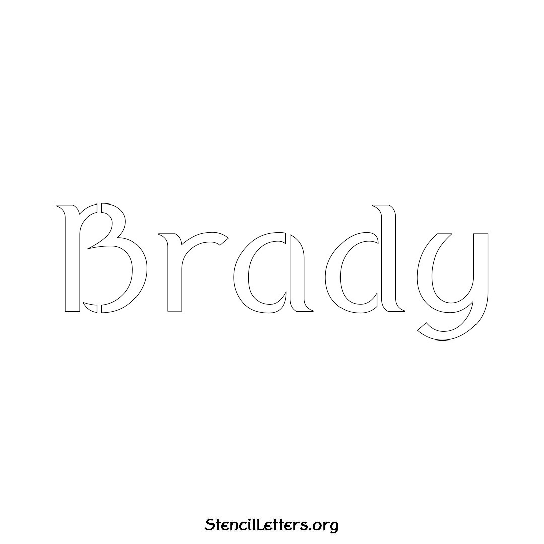 Brady name stencil in Ancient Lettering