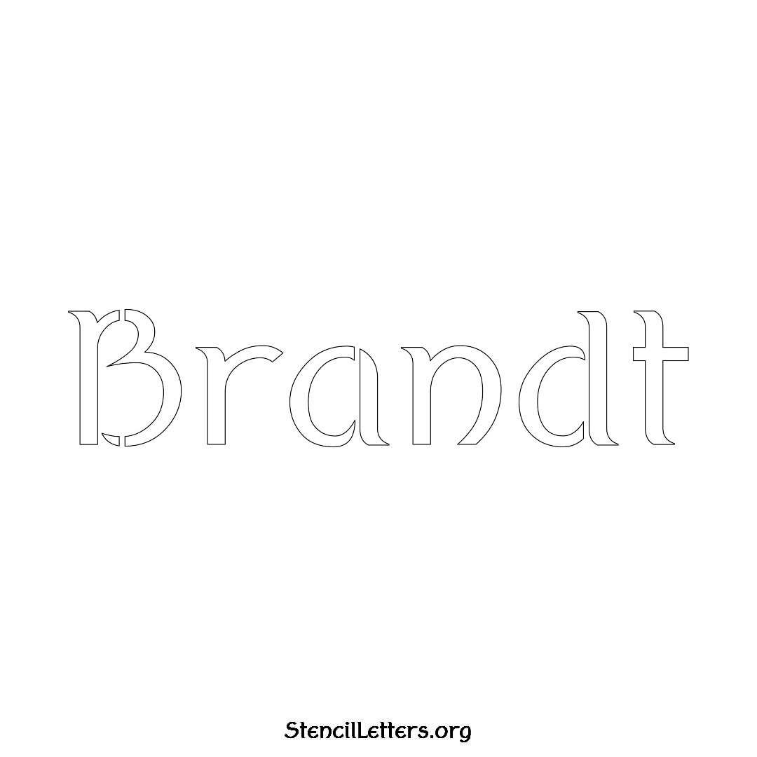 Brandt name stencil in Ancient Lettering