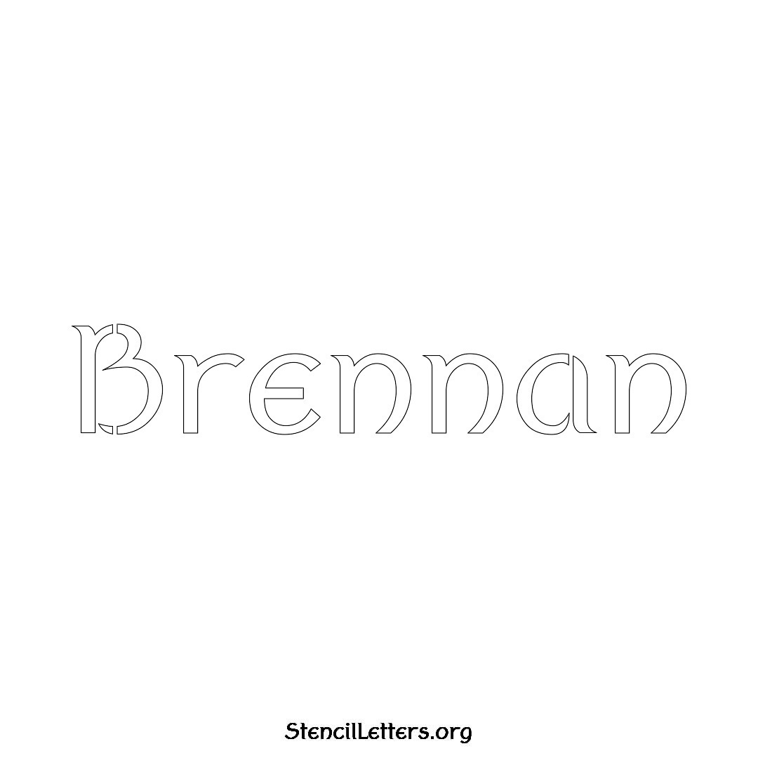 Brennan name stencil in Ancient Lettering