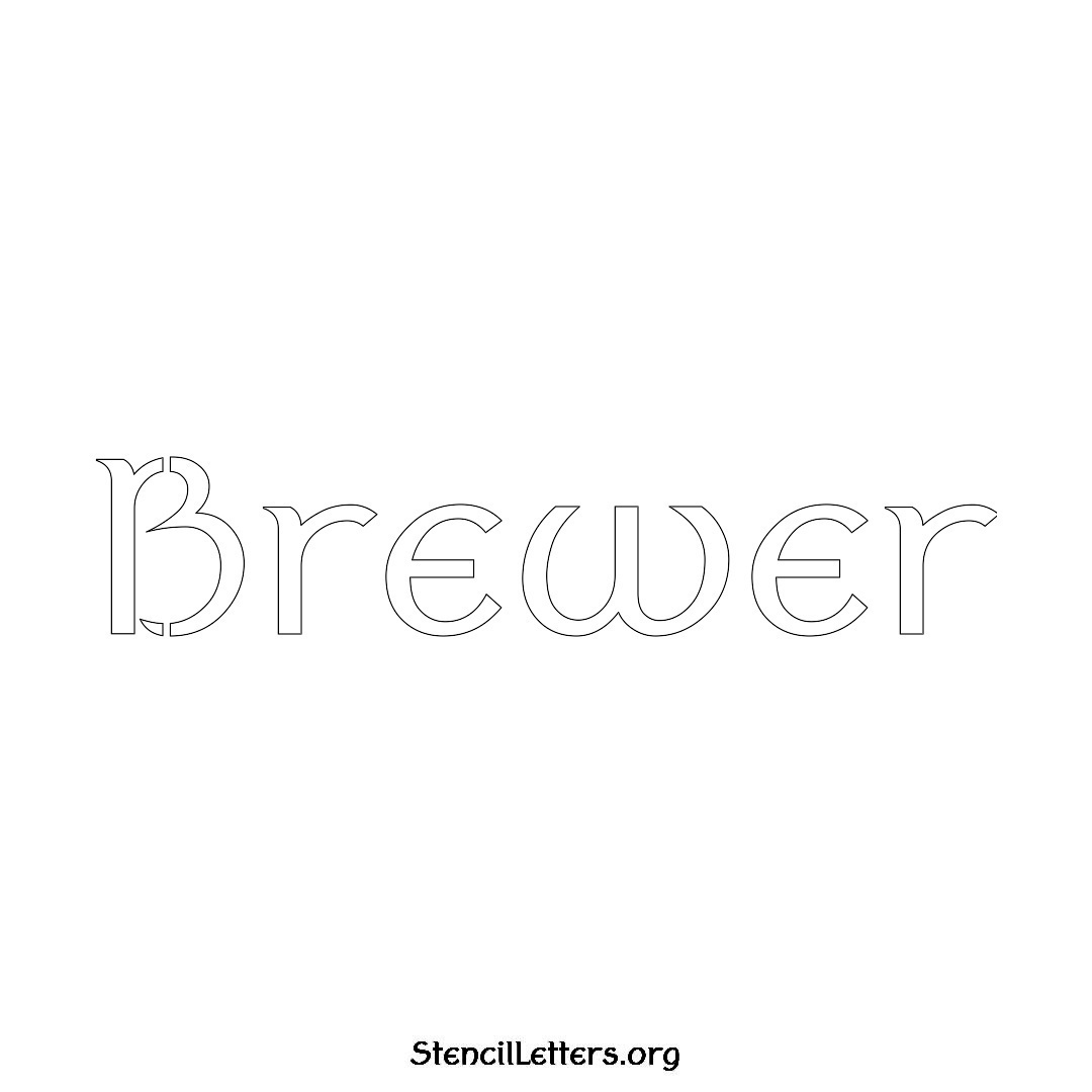 Brewer name stencil in Ancient Lettering