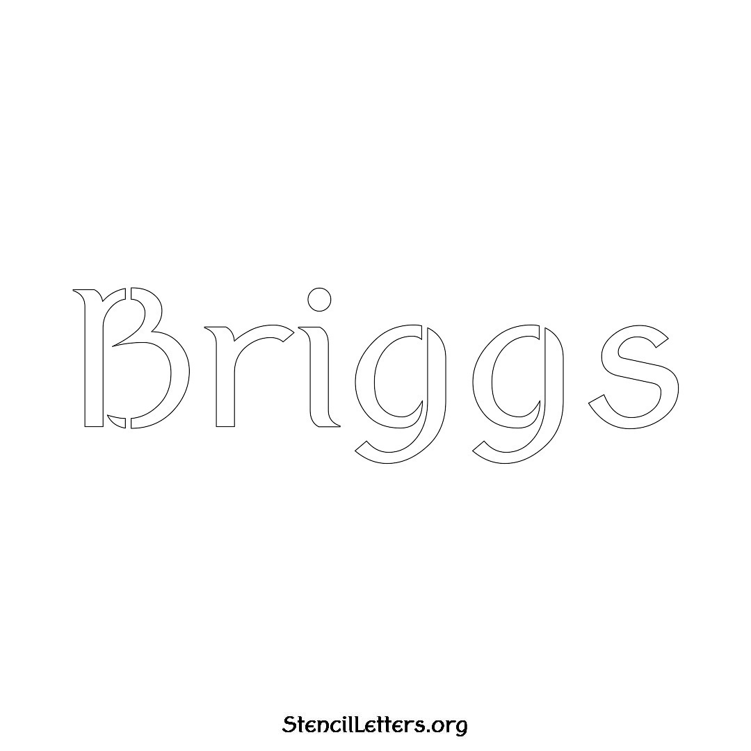 Briggs name stencil in Ancient Lettering