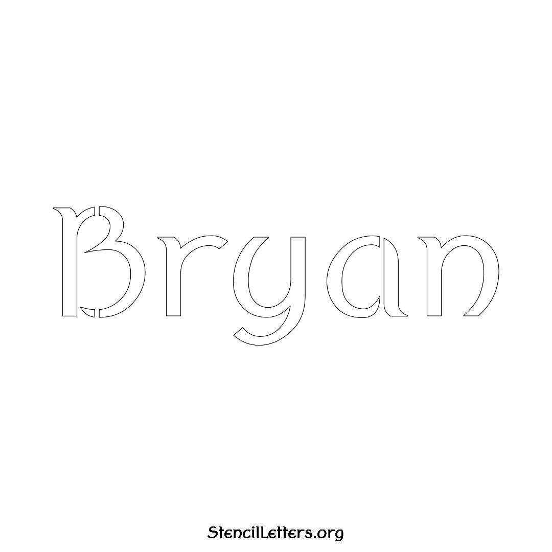Bryan name stencil in Ancient Lettering