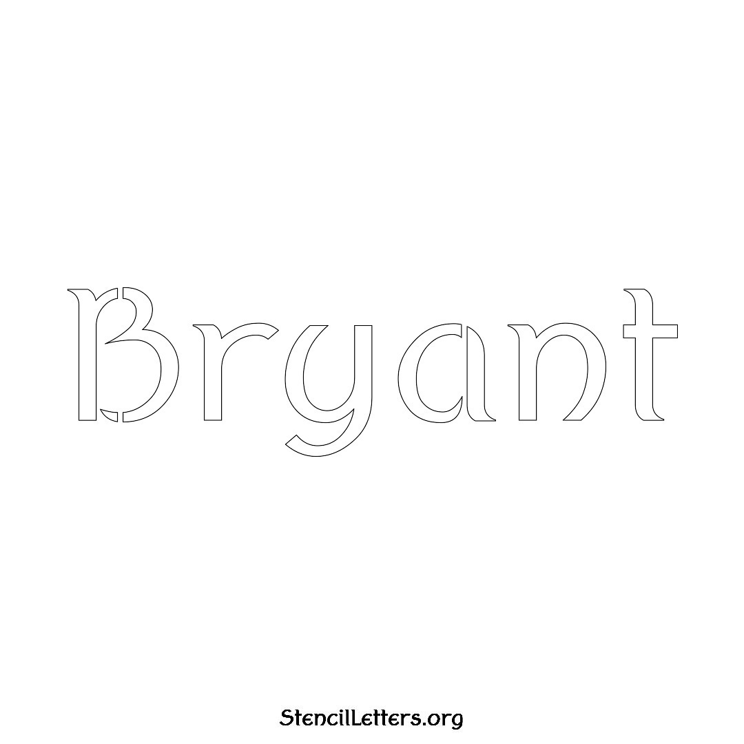 Bryant name stencil in Ancient Lettering