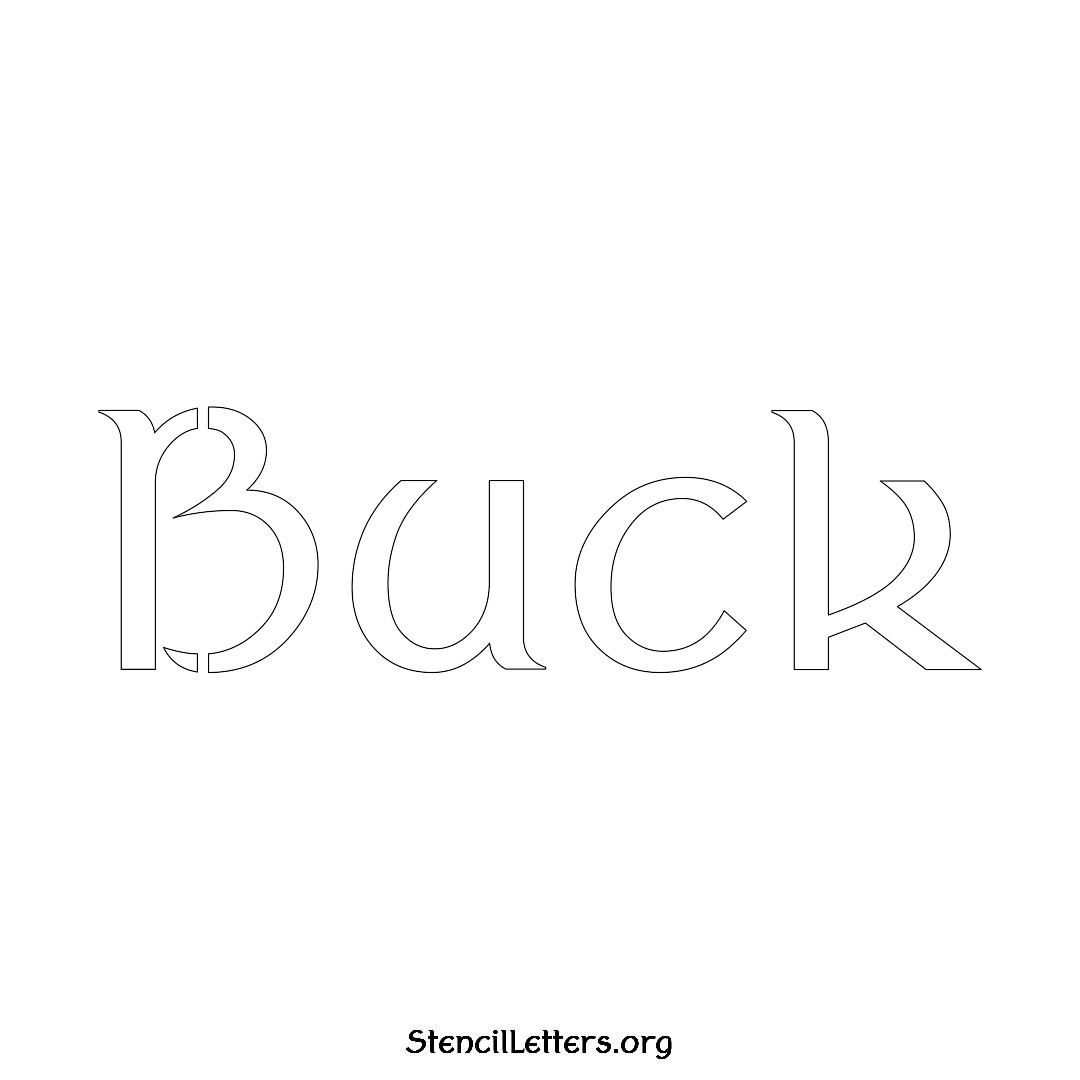 Buck name stencil in Ancient Lettering