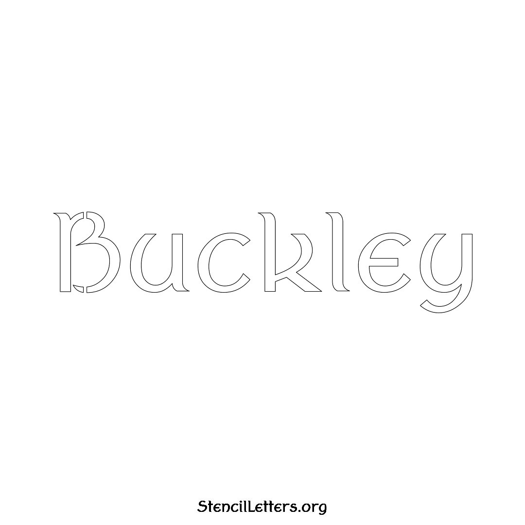 Buckley name stencil in Ancient Lettering