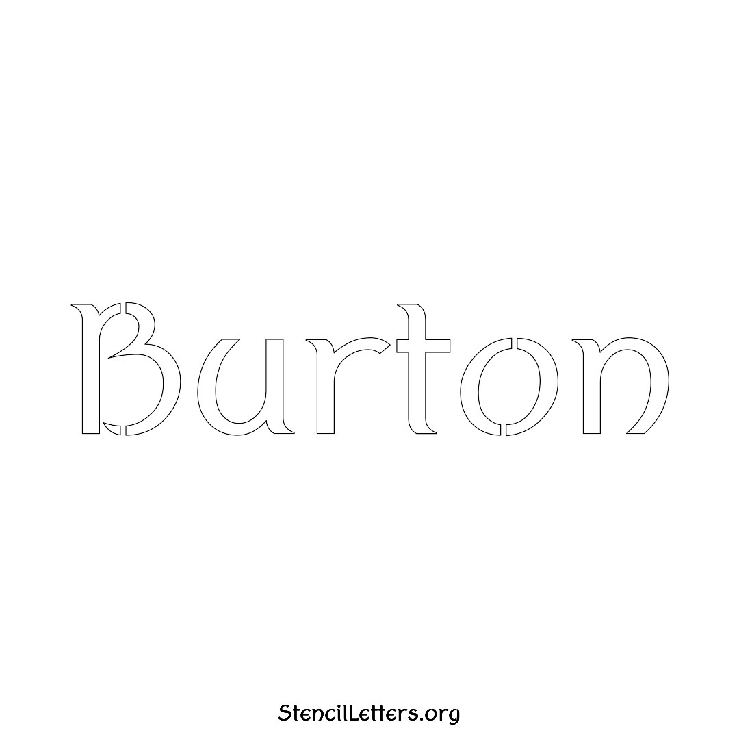 Burton name stencil in Ancient Lettering