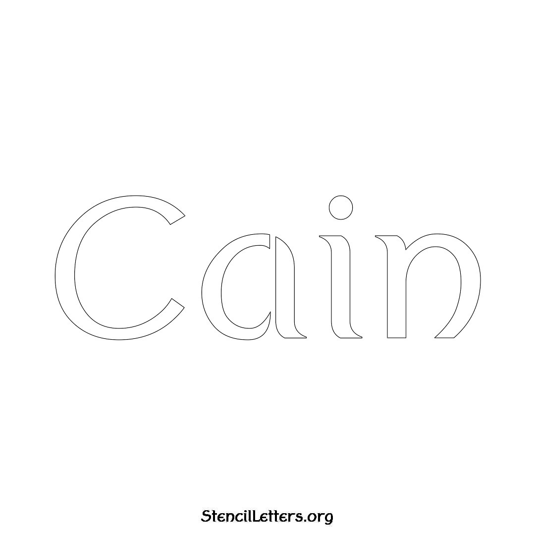 Cain name stencil in Ancient Lettering