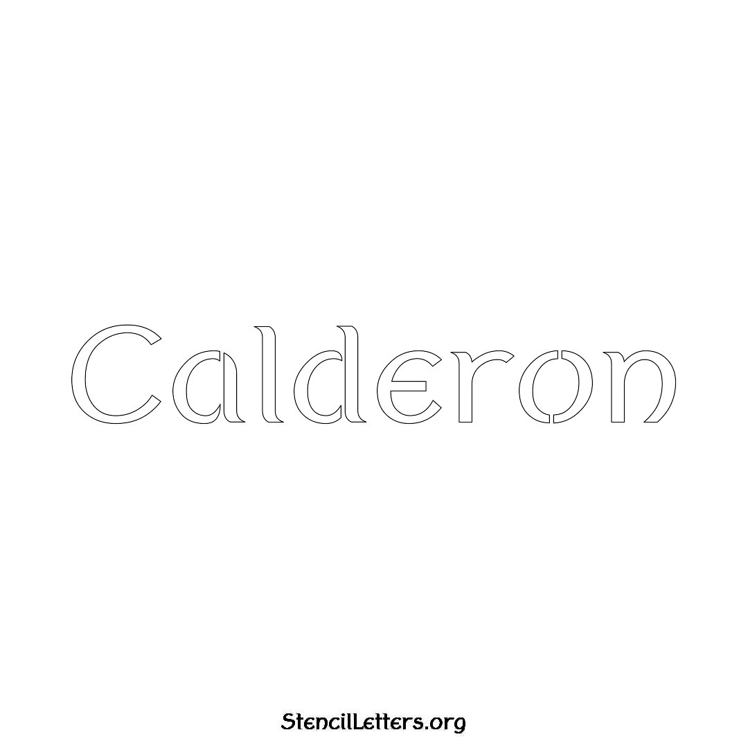 Calderon name stencil in Ancient Lettering