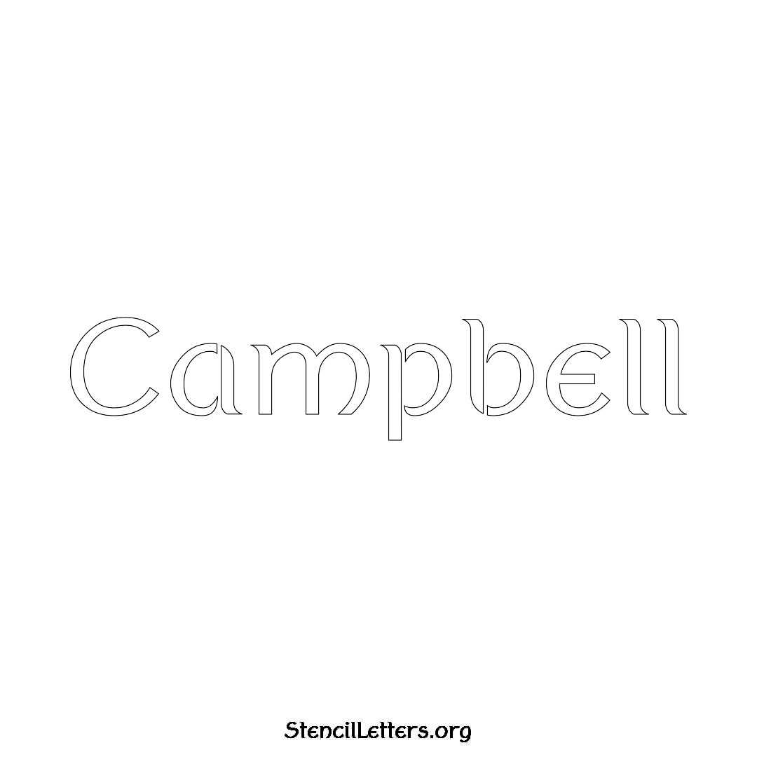 Campbell name stencil in Ancient Lettering