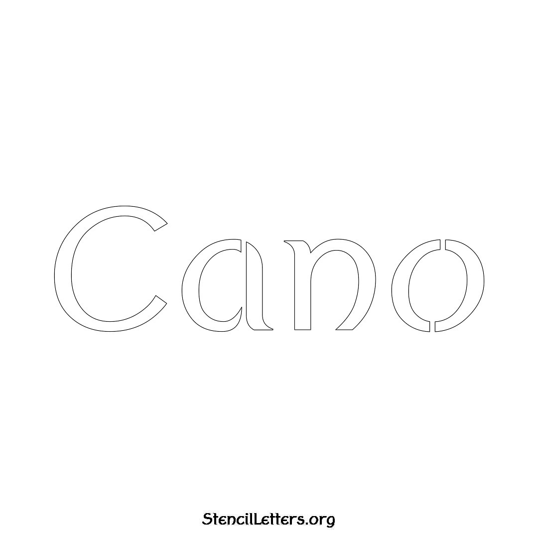 Cano name stencil in Ancient Lettering