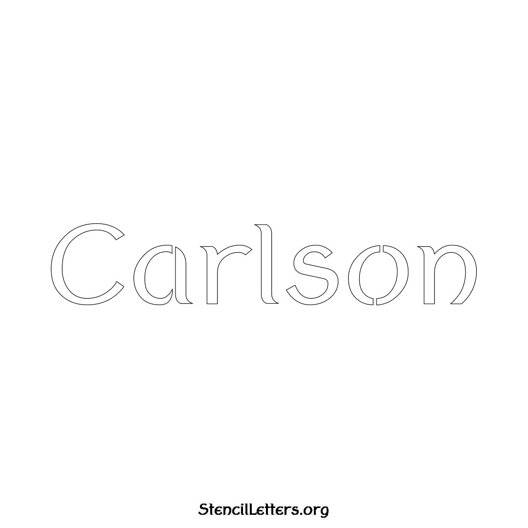 Carlson name stencil in Ancient Lettering