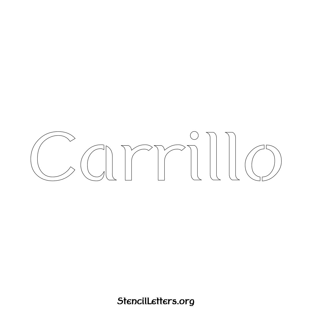 Carrillo name stencil in Ancient Lettering