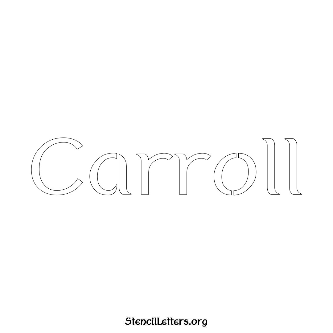 Carroll name stencil in Ancient Lettering
