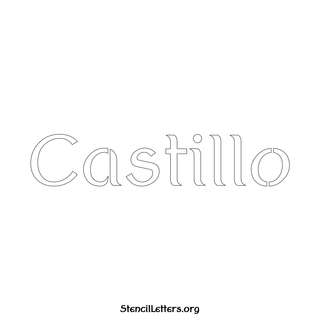 Castillo name stencil in Ancient Lettering