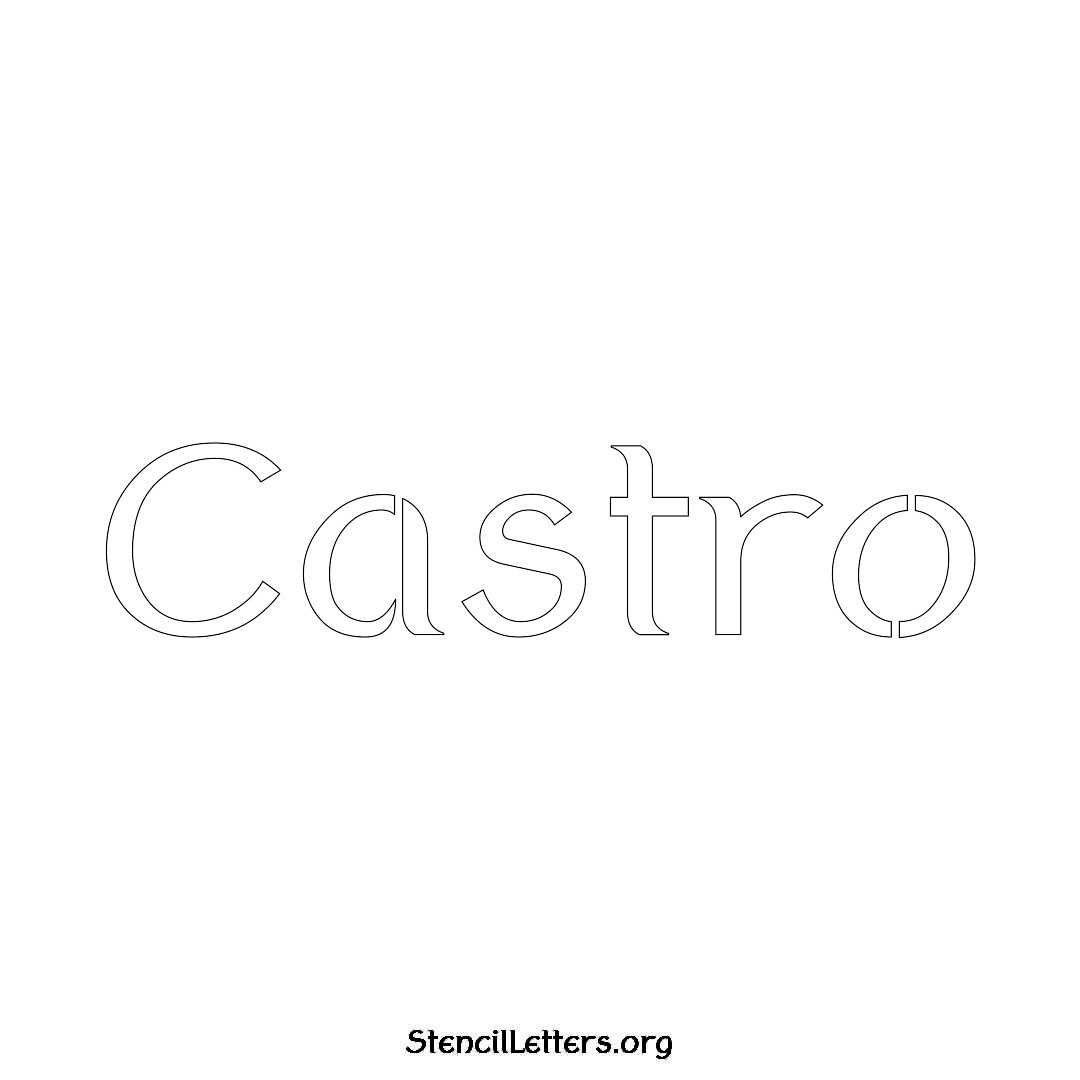 Castro name stencil in Ancient Lettering