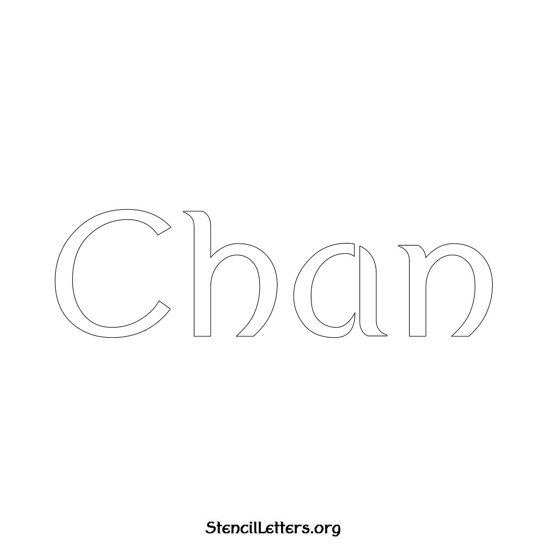 Chan name stencil in Ancient Lettering