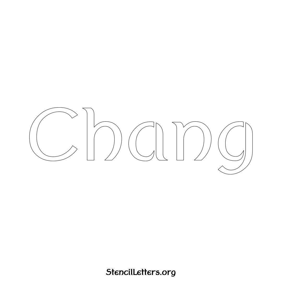 Chang name stencil in Ancient Lettering
