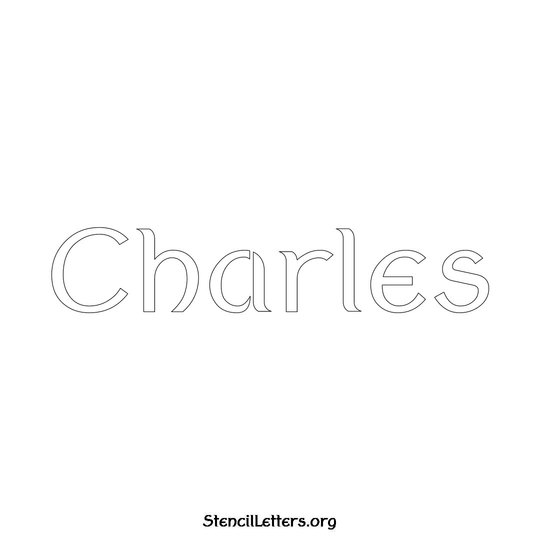 Charles name stencil in Ancient Lettering