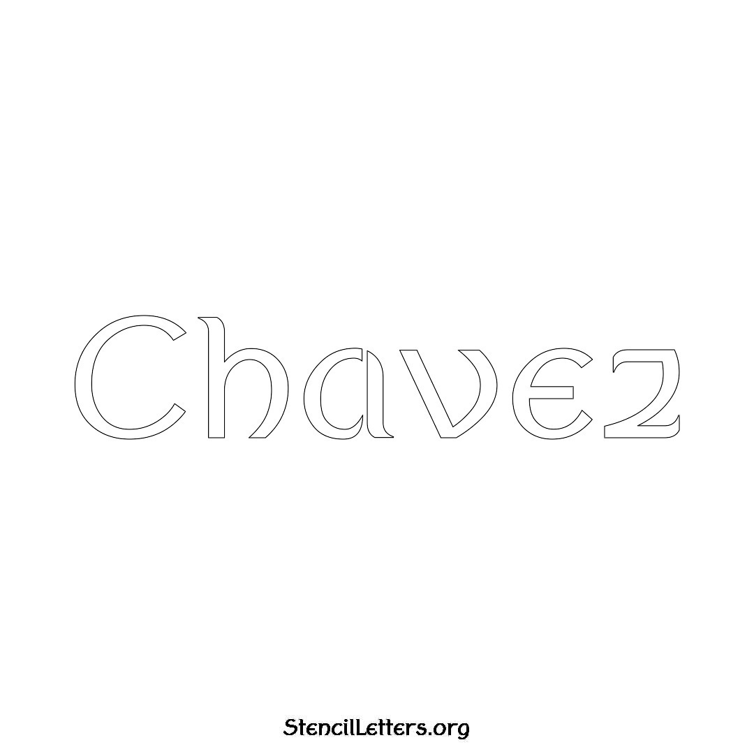 Chavez name stencil in Ancient Lettering