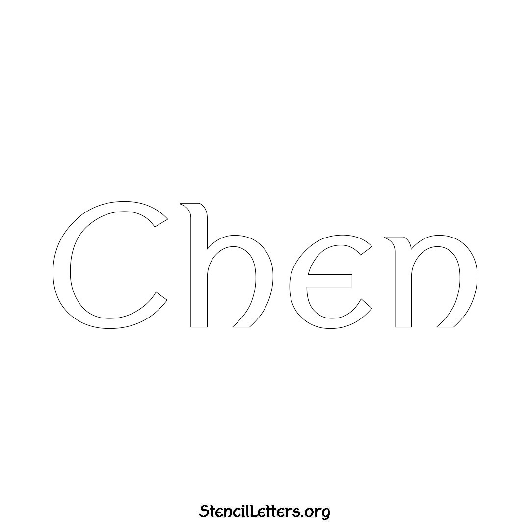 Chen name stencil in Ancient Lettering