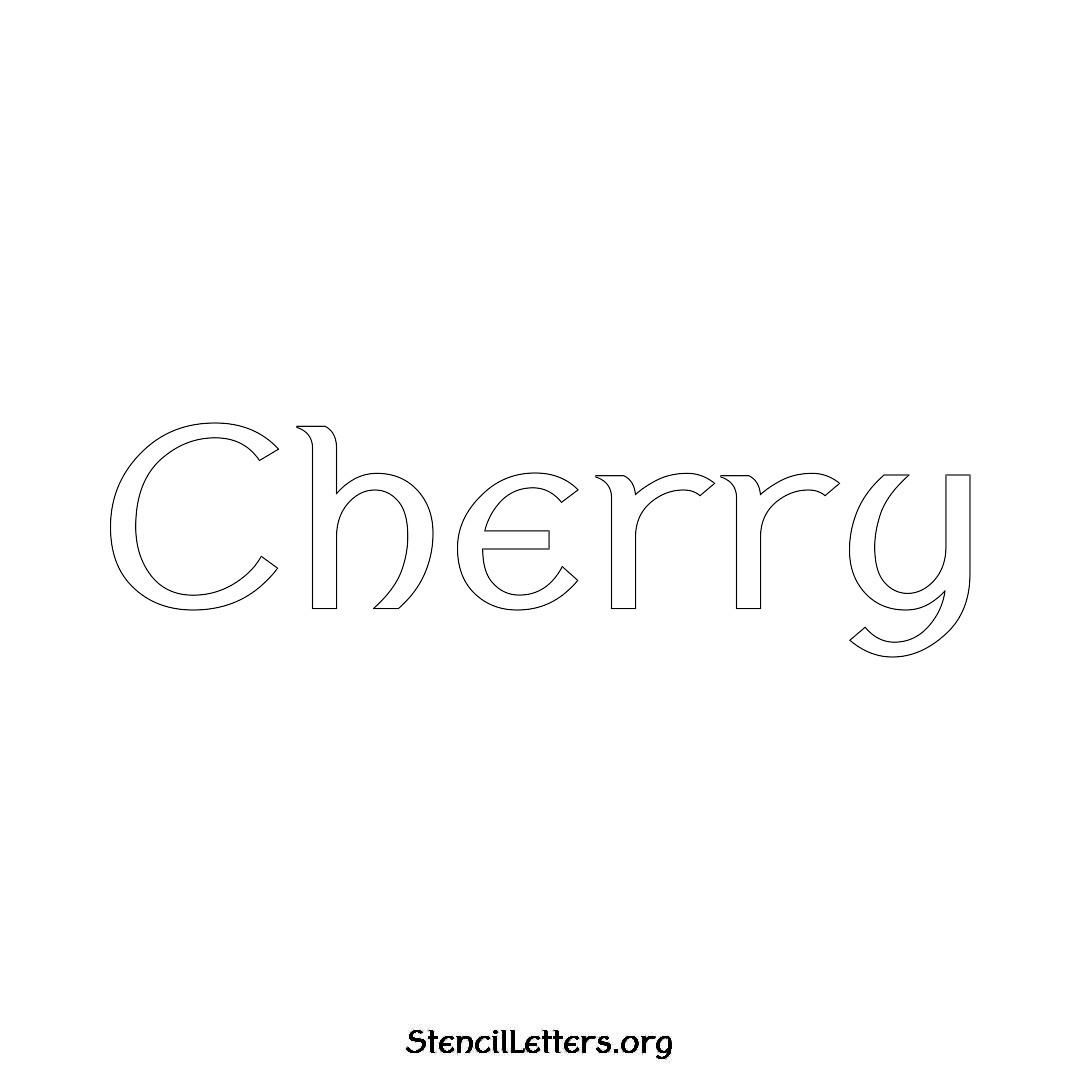 Cherry name stencil in Ancient Lettering
