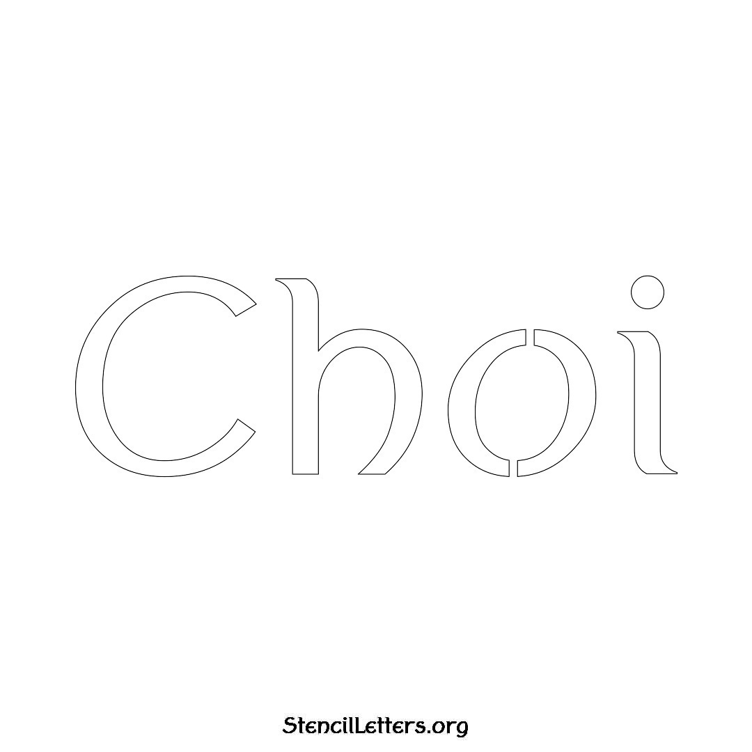 Choi name stencil in Ancient Lettering