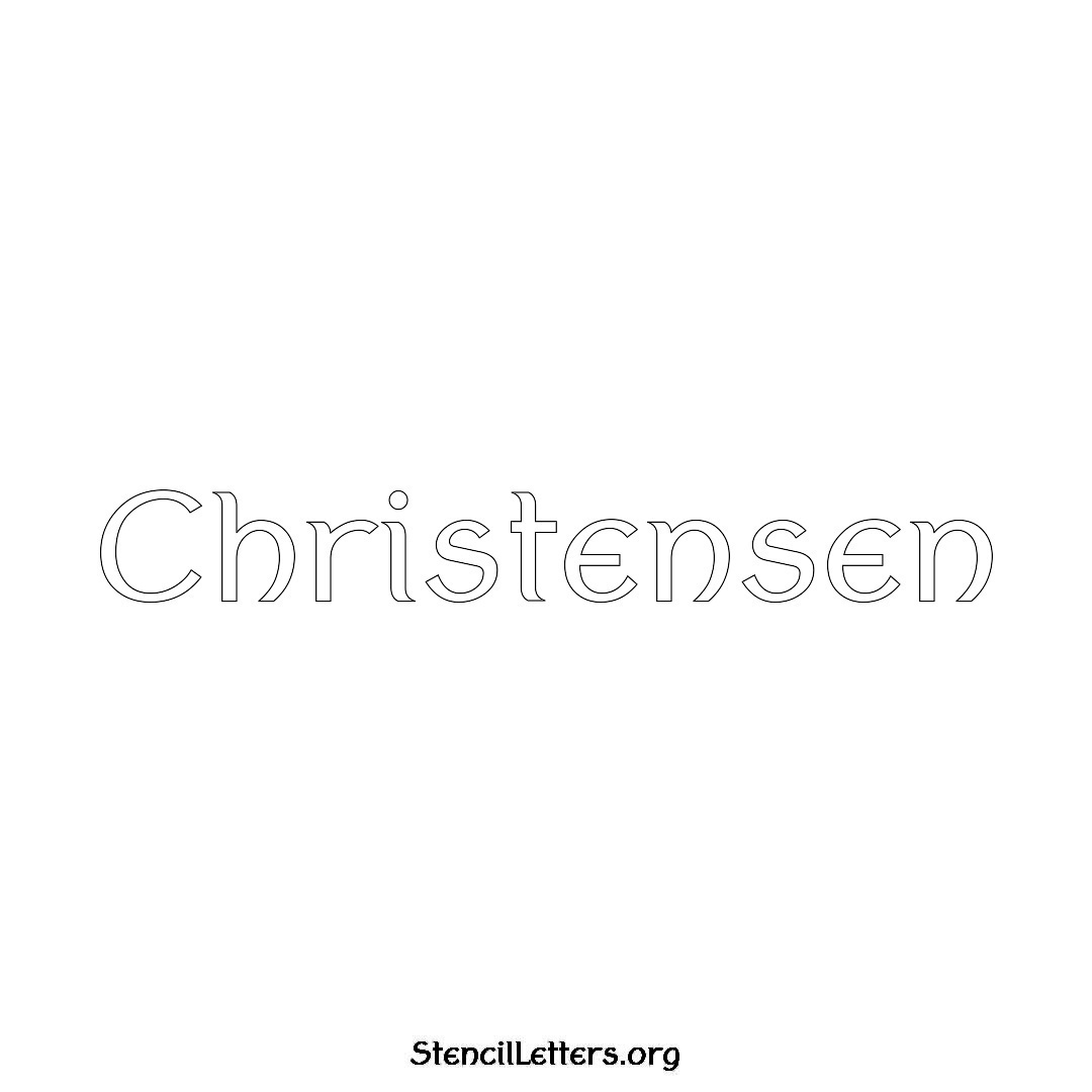 Christensen name stencil in Ancient Lettering